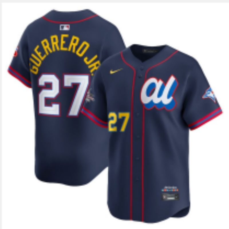 Men 2025 Toronto Blue Jays #27 Guerrero jr Blue All star Blank Blue Nike MLB Jersey style 5->toronto blue jays->MLB Jersey